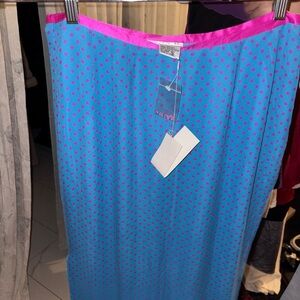 Blue and Pink Polka Dot Skirt